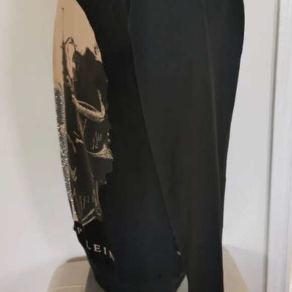 Men's  M NWOT Black Philipp Plein Sweatshirt - Skull with crystals and studs - Picture 5 of 11